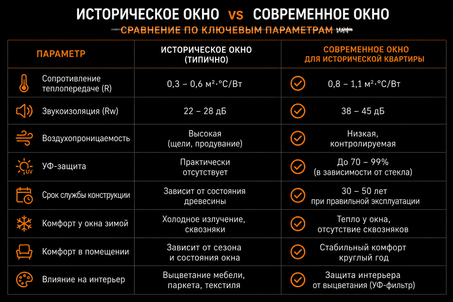 сравнение параметров советского окна и современного евроокна
